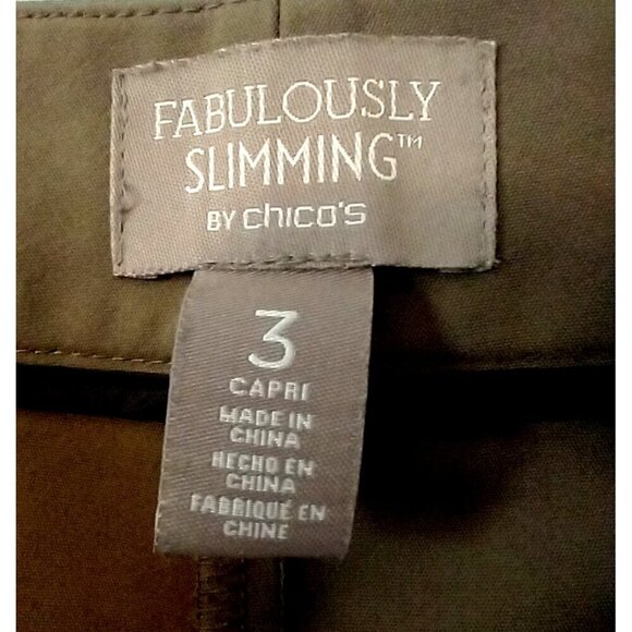 CHICO'S Fabulously Slimming Pants Capri Stretch Light Brown - Sz 3 (US 16) - Picture 4 of 7